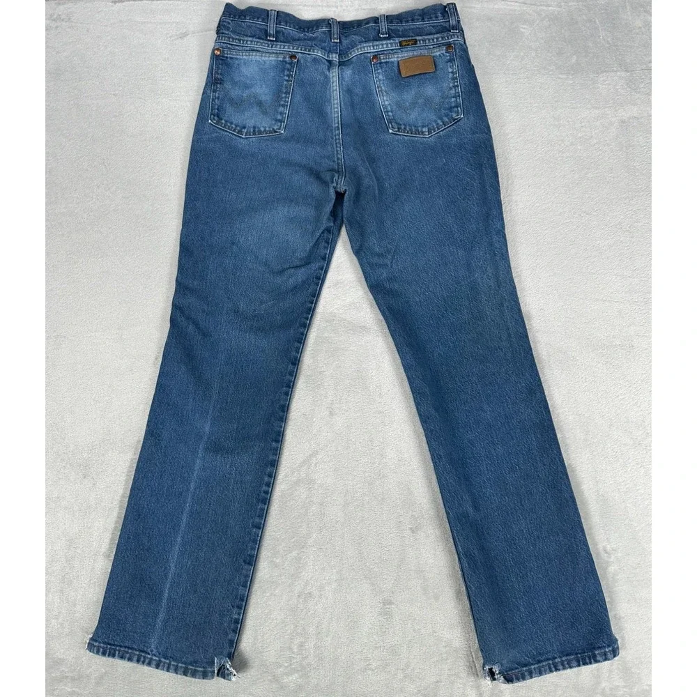 Wrangler Jeans Mens 34x30 Blue Cowboy Cut Slim Fit 936PWD Denim